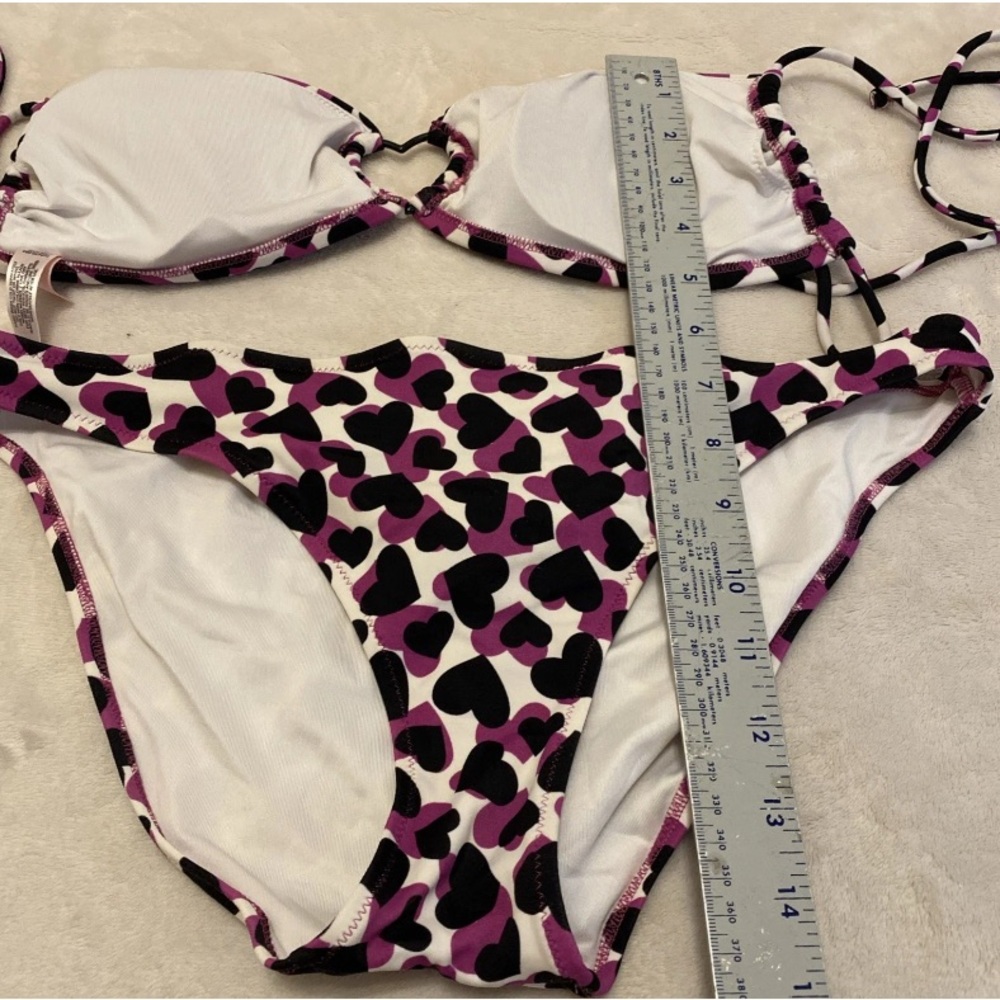 Victoria's Secret Black and Purple Heart Bandeau Bikini - Picture 14 of 16